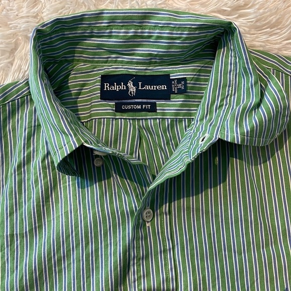 Polo Ralph Lauren Men’s green Dress Shirt size 16 34/35 large - Picture 4 of 4